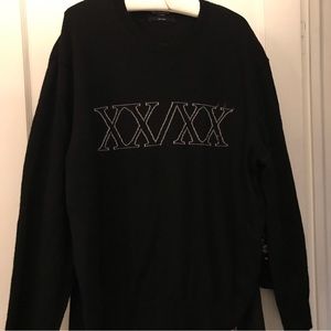 XXXXX 2020 All Saints 100% Black Wool Crewneck Pullover XL , practically Vintage